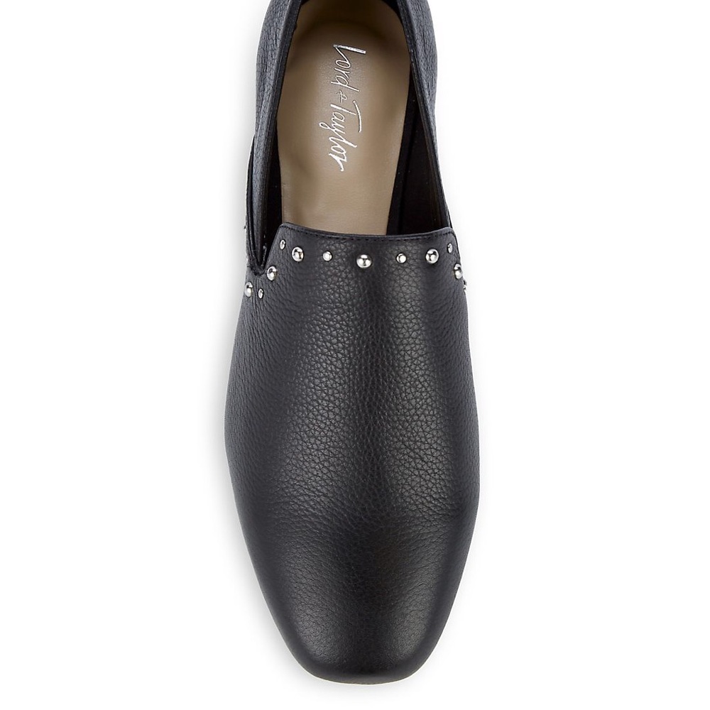 Lord & Taylor Black Bellah Studded Leather Loafers